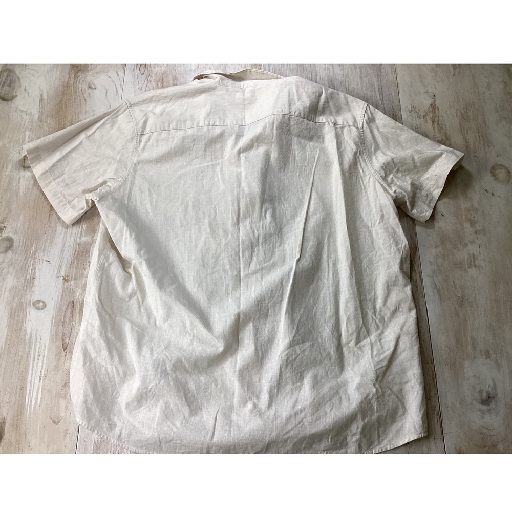 Design in Italy Mens 2XL Linen Blend Short Sleeve Camp Collar Button Down Shirt - Picture 3 of 10